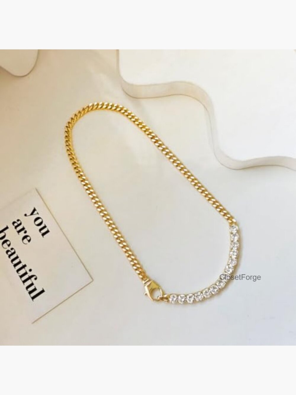 Chunky Thick Chain Toggle Clasp Pendant Necklace Baroque Pearl - Picture 3 of 7